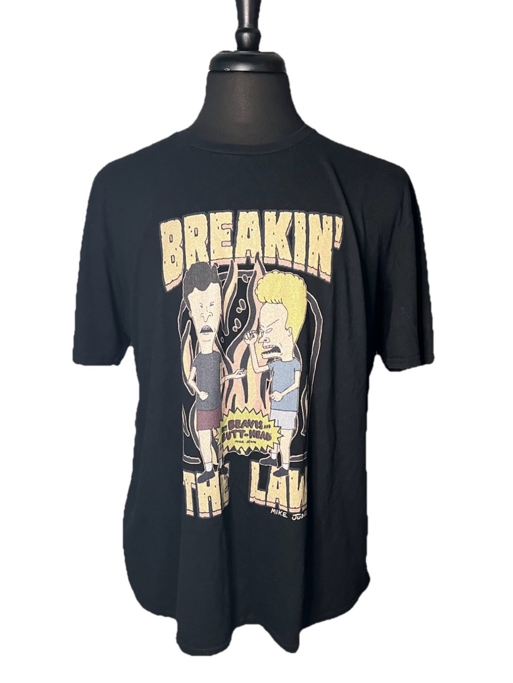 BEAVIS & BUTTHEAD 'Breakin' the Law' Graphic Tee Men’s XL Black
